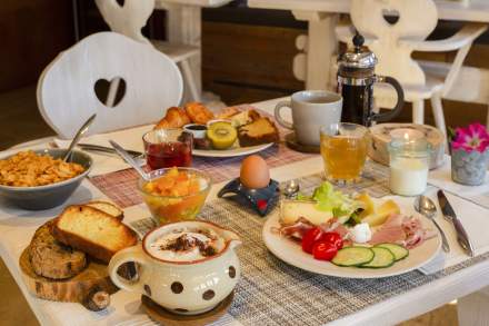 Petit déjeuner à l'Hôtel Spa La Ferme du Chozal en Savoie