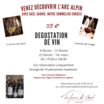 Dégustation de vin de l'Arc Alpin